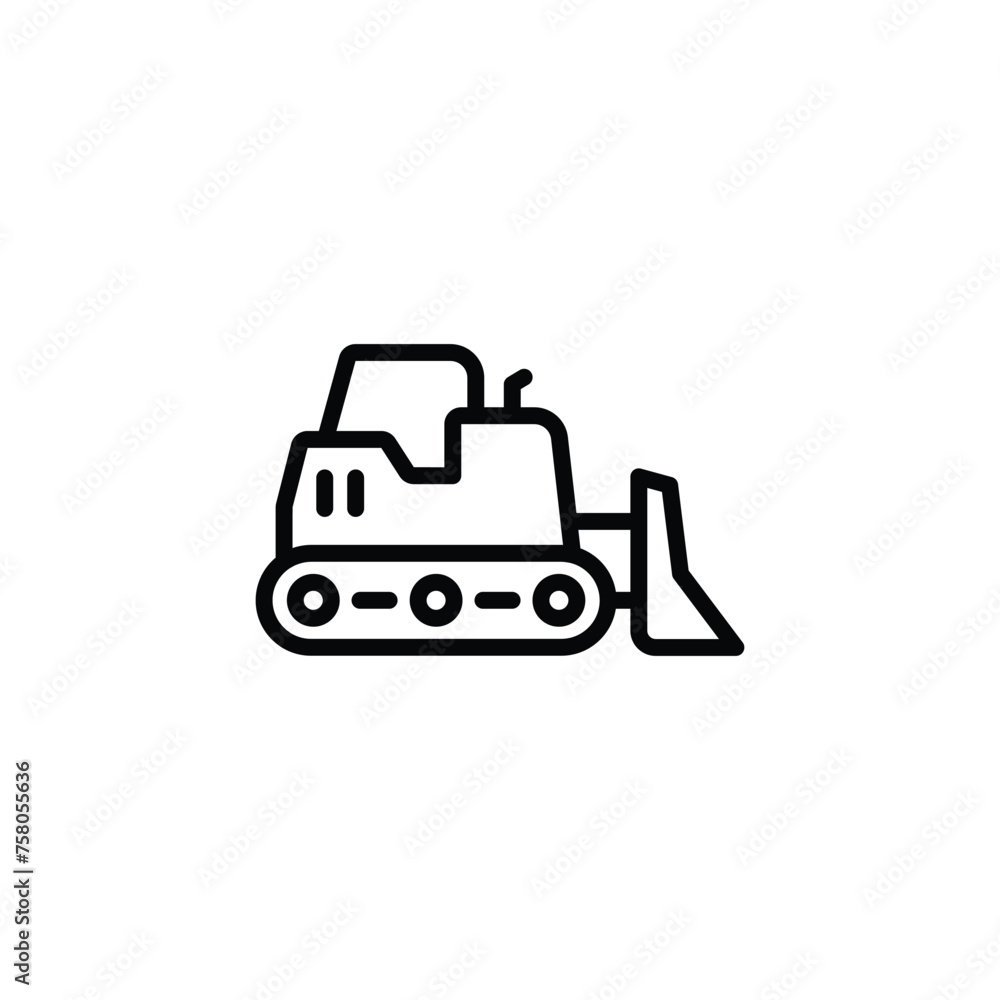 bulldozer icon vector