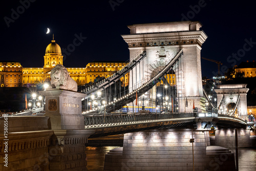 Chain Bridge Budapest at Night