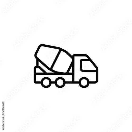concrete mixer icon vector