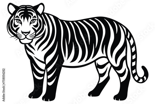 tiger vector silhouette illustrator design 8.eps