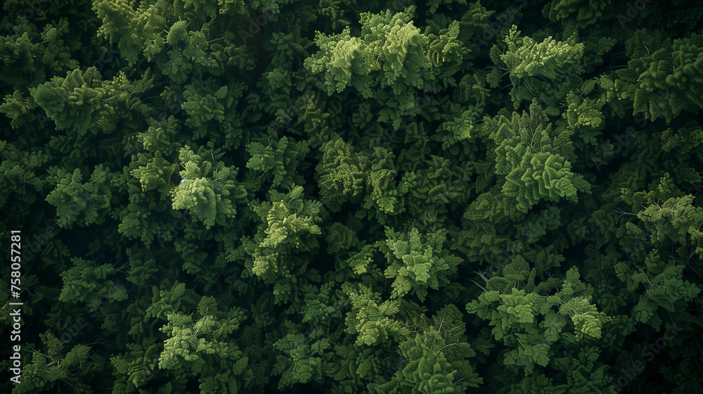 aerial view of green Forest, save the forest save the environment concept, eco friendly background or wallpaper 