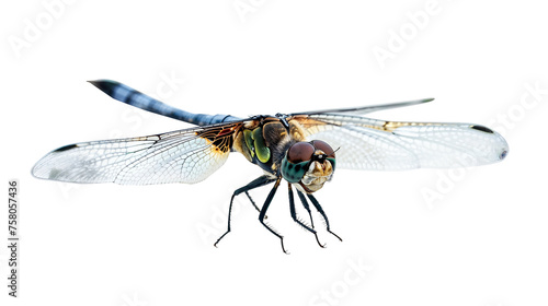 Close-up of a Dragonfly in Detail, Showcasing Its Delicate Wings and Vibrant Body