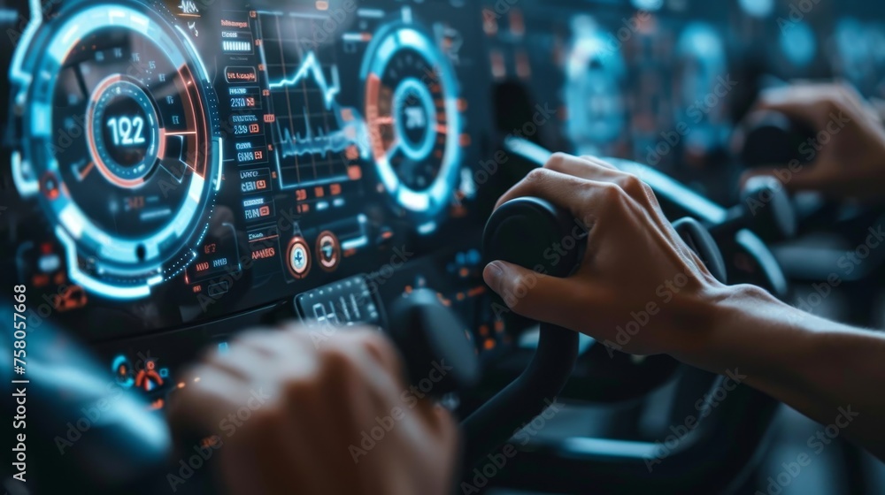 A high-tech fitness center that integrates IoT and wearable technology A high-tech fitness center that integrates IoT and wearable technology