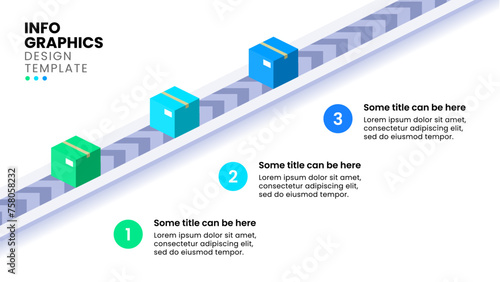 Infographic template. 3 boxes with numbers and text