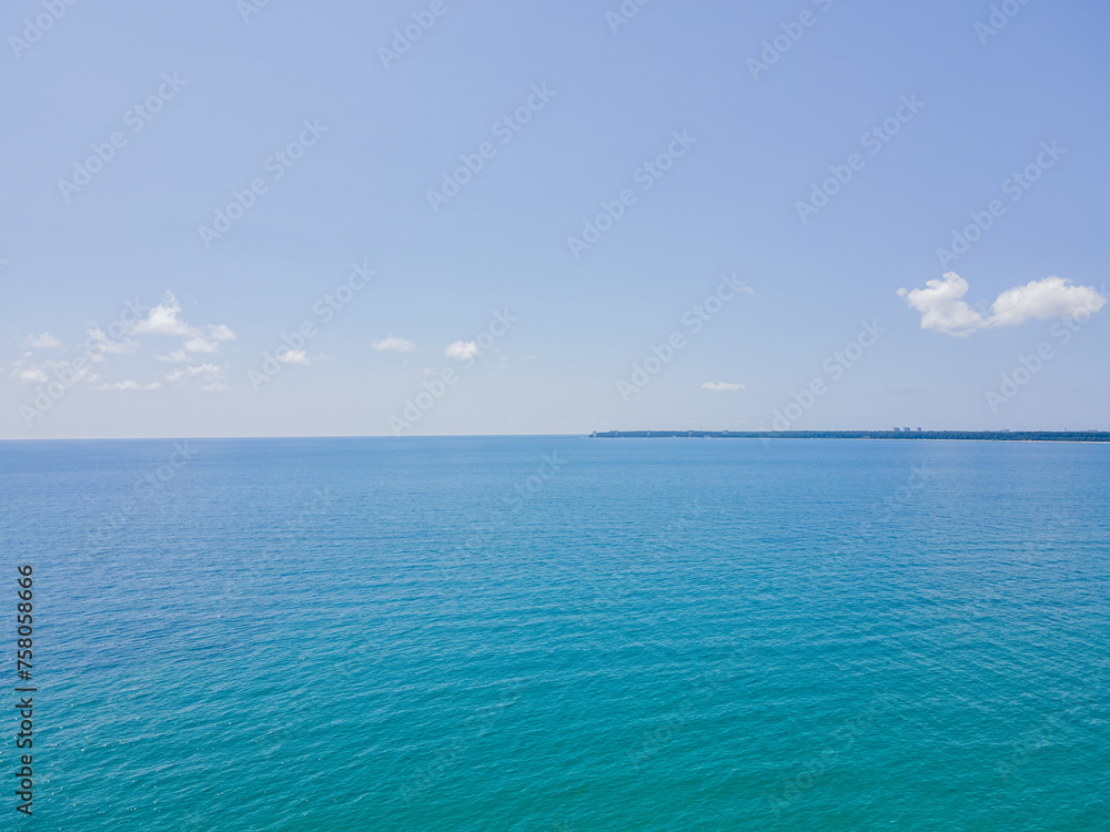 Seascape in the open sea from a height