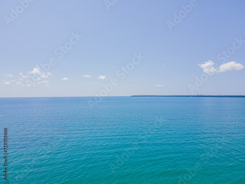 Seascape in the open sea from a height
