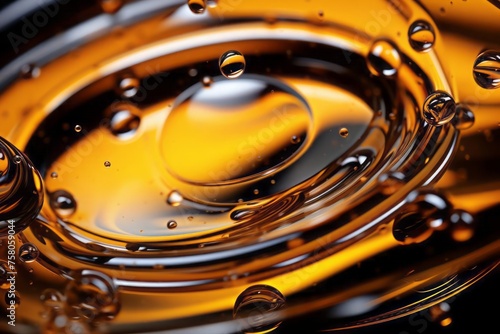 The world of motor oil clarity, where the consistency is crystal clear. The purity and clarity of the motor oil, emphasizing its pristine composition. photo