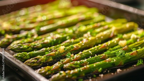 Grilled green asparagus with parmesan cheese