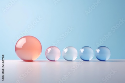 Glass balls on a pastel background