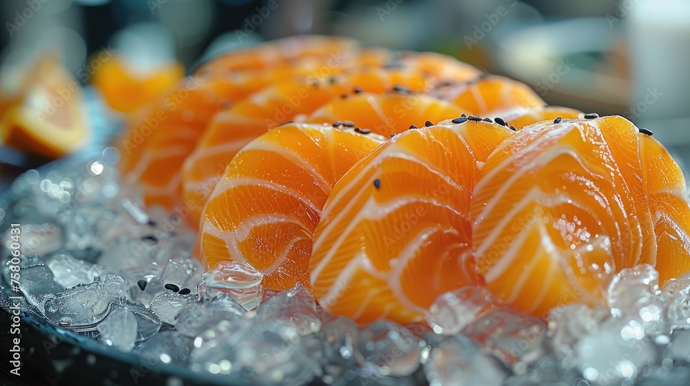 Sashimi close up to highlight the freshness and cut of the fish Sashimi close up to highlight the freshness and cut of the fish
