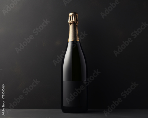 mockup of a bottle of champagne