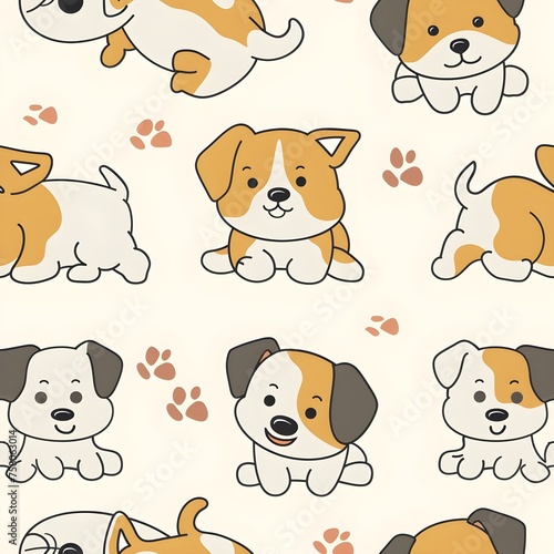 Seamless pattern with dogs