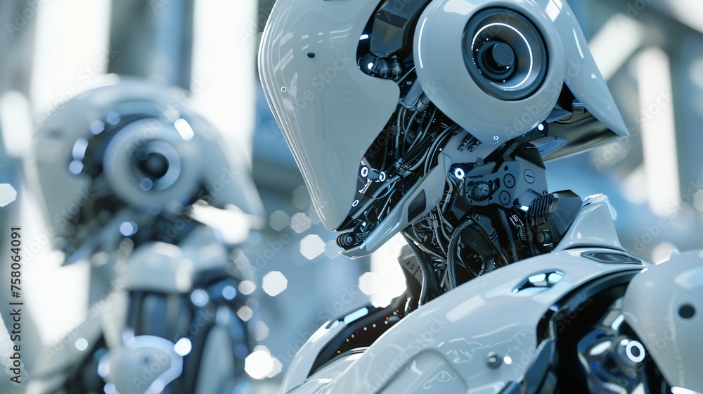 Robot with advanced AI, navigating through complex environments with fluid agility and precision. Robot with advanced AI, navigating through complex environments with fluid agility and precision.