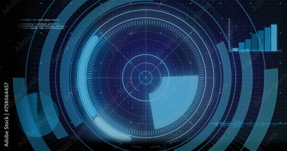 Image of scope scanning and data processing over statistics Image of scope scanning and data processing over statistics