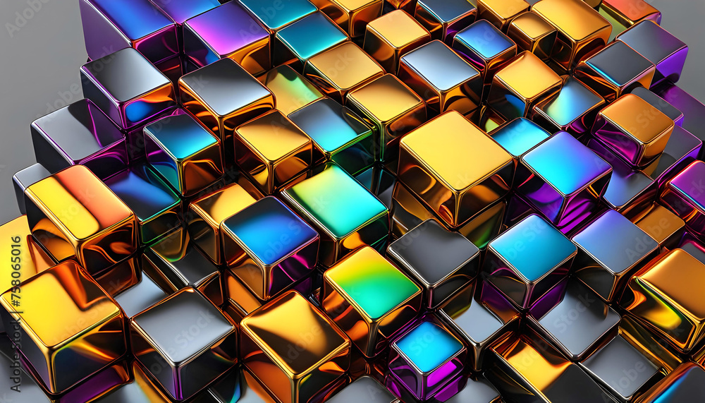 Abstract background from a rainbow flow of liquid metal, background for design, Abstract background from a rainbow flow of liquid metal, background for design,