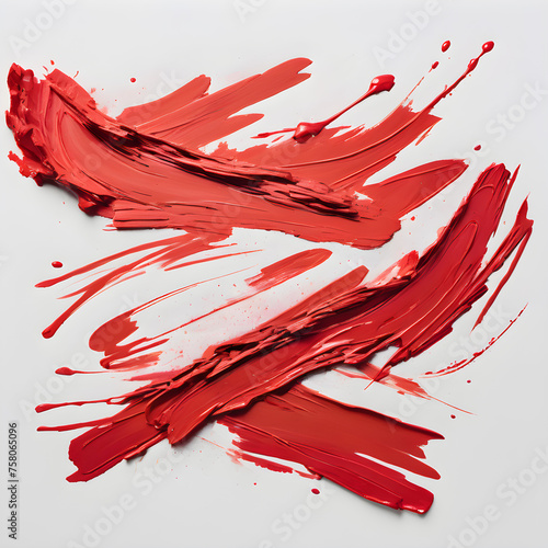 Red paint splashes on white. Ink splashes resonate in abstract backgrounds.