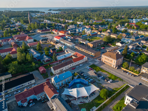 Seaside town Raahe at summertime.