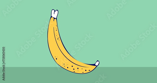 Image of banana icon on green black background
