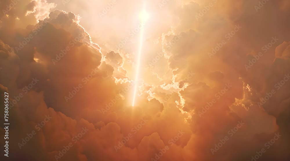 Christian cross appears bright in the sky background Christian cross appears bright in the sky background