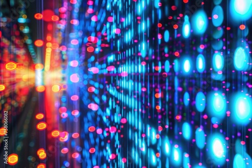 Wallpaper Mural An array of pulsating LED lights, depicting data streaming or active network traffic Torontodigital.ca