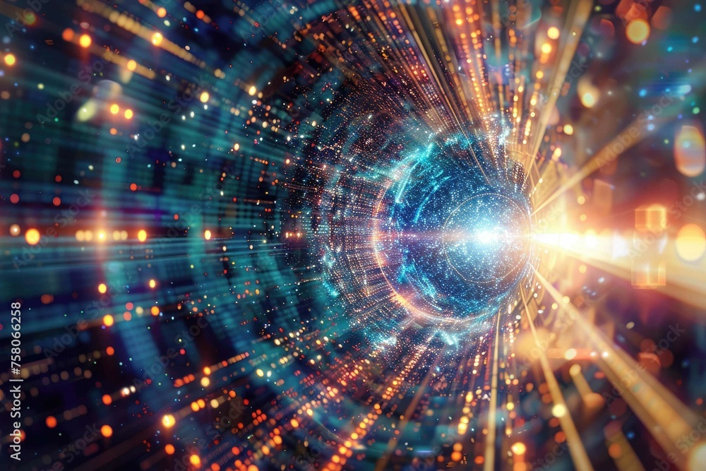Radiant energy pulses in a deep, digital space environment Radiant energy pulses in a deep, digital space environment