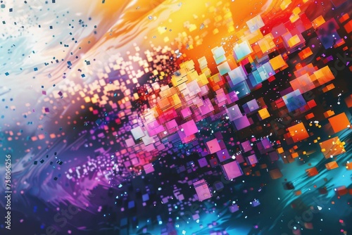 Wallpaper Mural Saturated digital color blocks in a dynamic, abstract composition Torontodigital.ca