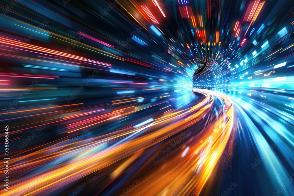 Ultra-modern digital streaks in a high-speed motion blur Ultra-modern digital streaks in a high-speed motion blur