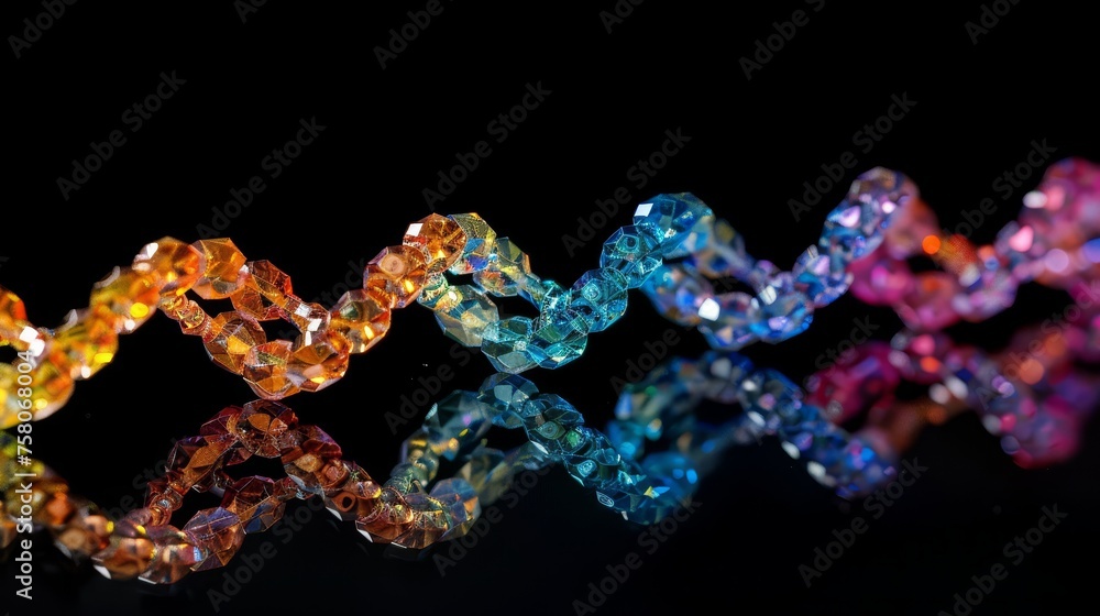 DNA helix on black background DNA helix on black background