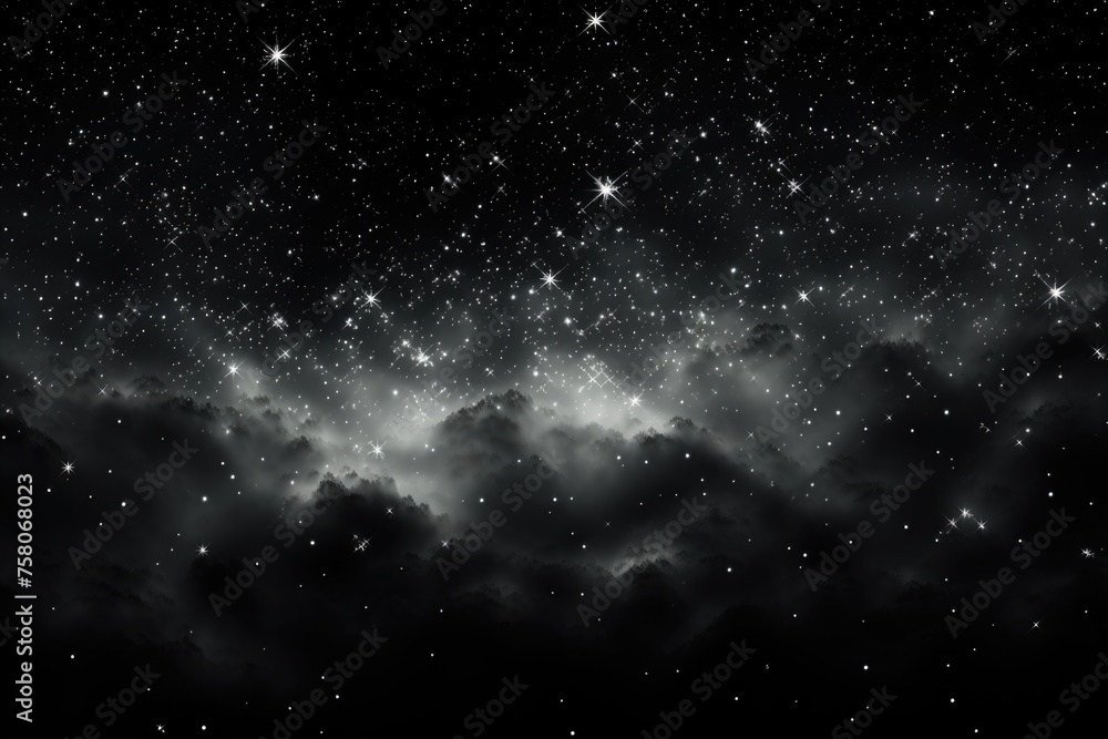 Stars on black universe bakcground , generative IA