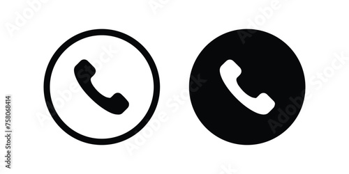 Phone icon. call sign. flat illustration of vector icon photo
