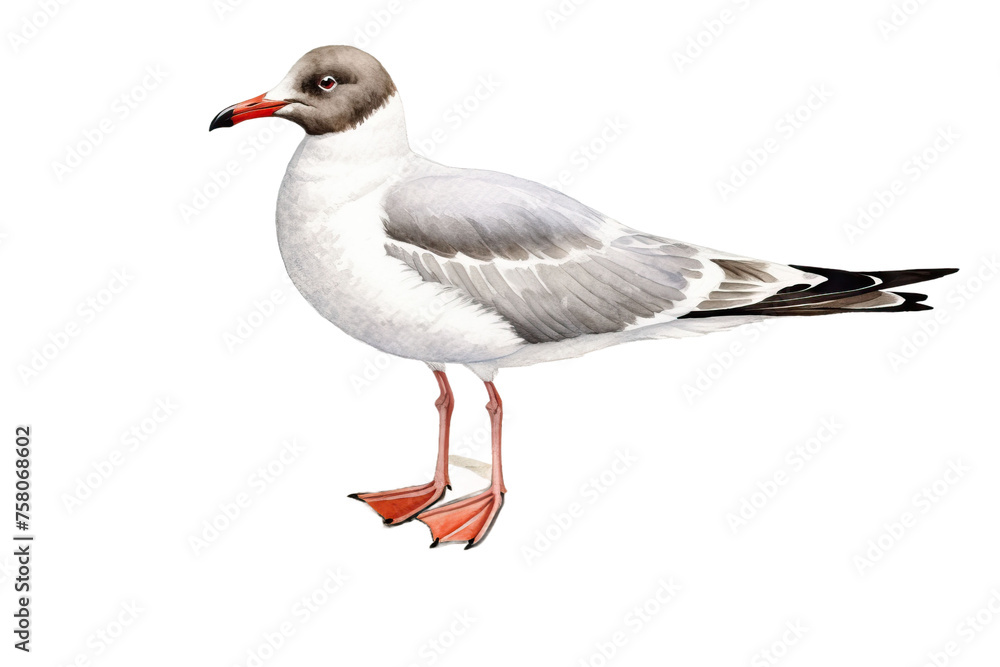 gull seagull Hand element headed illustration drawn Wildlife seashore ground bird watercolor pebble Black bird standing Waterfowl single gull seagull Hand element headed illustration drawn Wildlife seashore ground bird watercolor pebble Black bird standing Waterfowl single