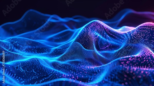 Dynamic and Vibrant Digital Waves Illustration © Media Srock