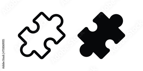 Puzzle Piece icon. Puzzle sign. flat illustration of vector icon