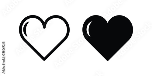 Heart icon. love sign. flat illustration of vector icon