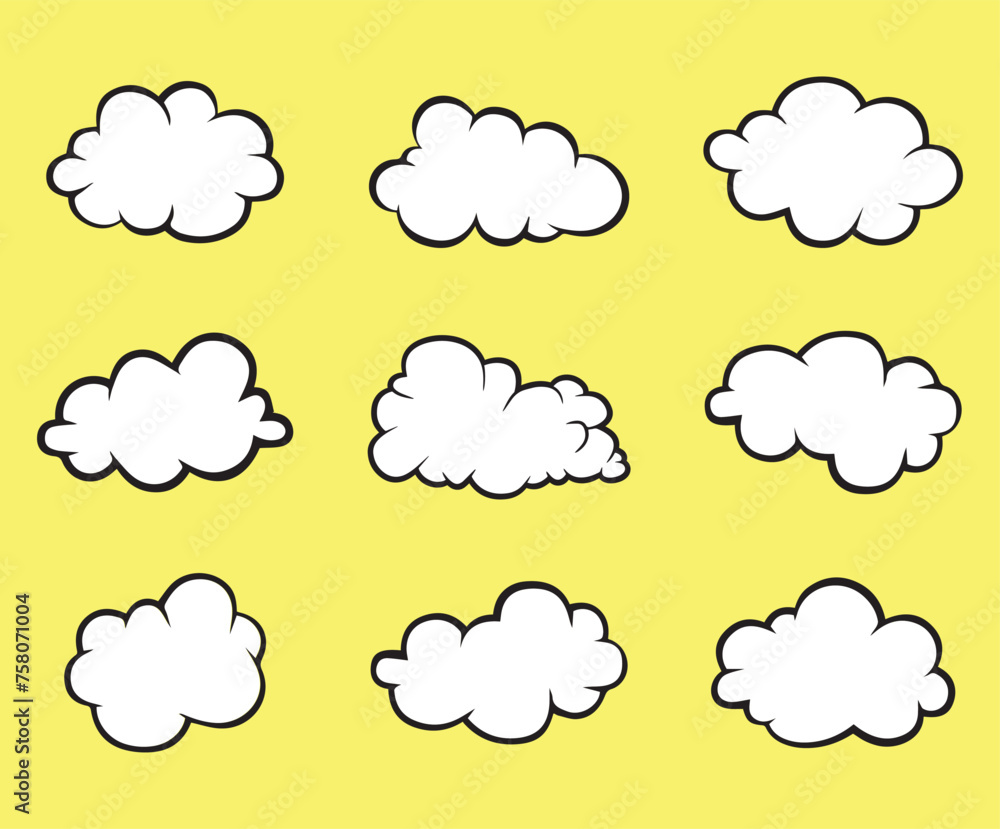 Set of vector clouds. Cartoon cloud collection. Set of vector clouds. Cartoon cloud collection.