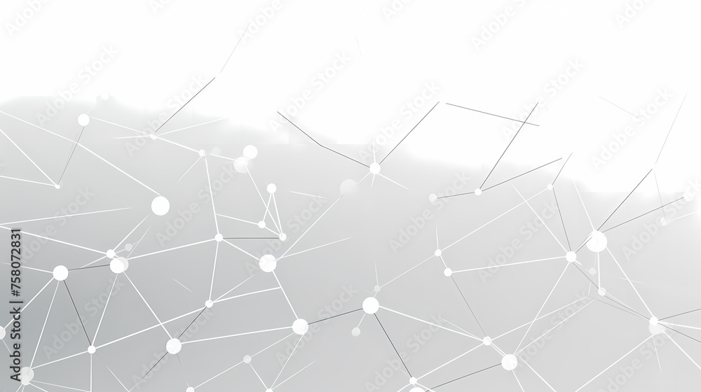 White background with grey digital lines and dots, low poly design depicting digital network connections in a minimalistic style White background with grey digital lines and dots, low poly design depicting digital network connections in a minimalistic style