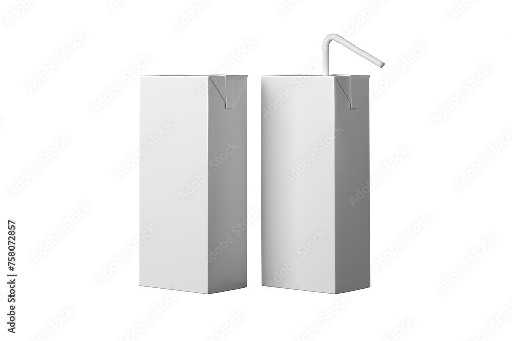 Juice pack mock-up. Small box on cutout background. . Juice pack mock-up. Small box on cutout background. .
