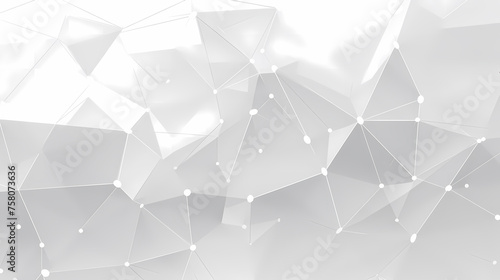 White background with grey digital lines and dots, low poly design depicting digital network connections in a minimalistic style