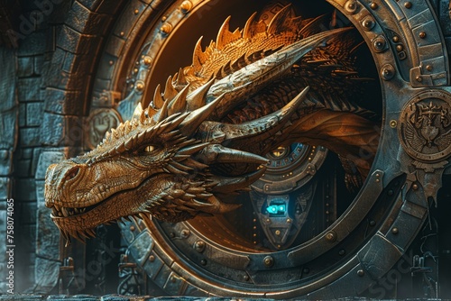A dragon guarding a vault, a metaphor for formidable financial security