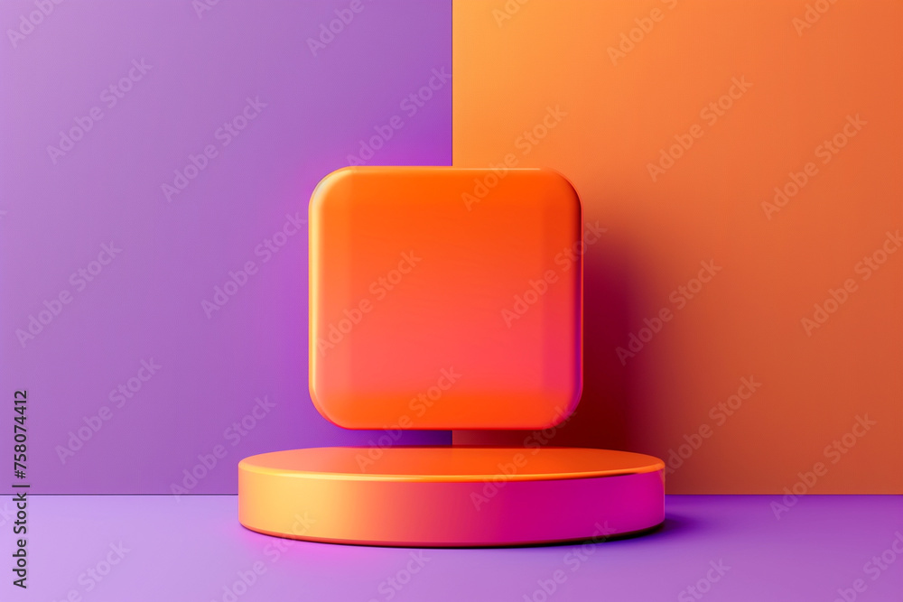 web interface 3d rendering illustration, orange and purple colors web interface 3d rendering illustration, orange and purple colors