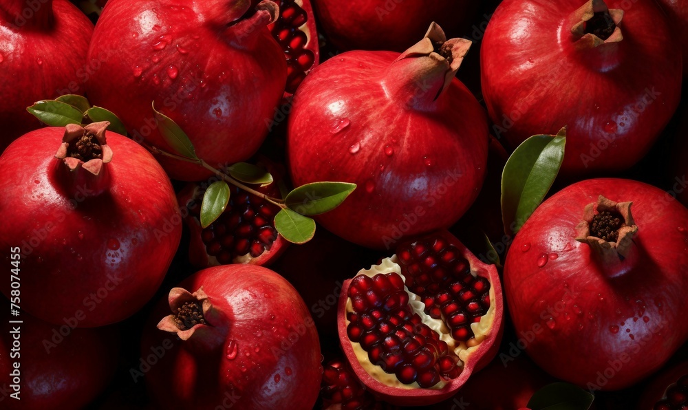 Pomegranate fruit background. Red pomegranate fruit background. Pomegranate fruit background. Red pomegranate fruit background.