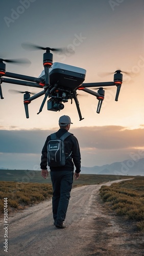 A drone delivering food, groceries, medicines and even a cup of coffee.