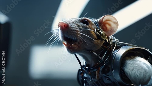 Cyborg robot rat Artificial intelligence concept