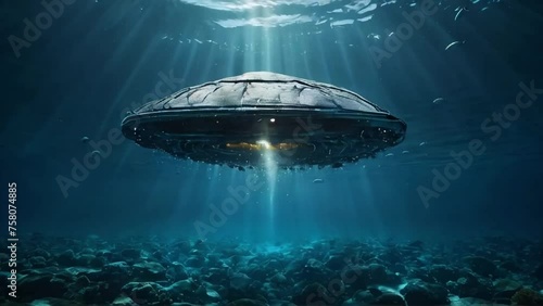  Unidentified flying object under ocean 