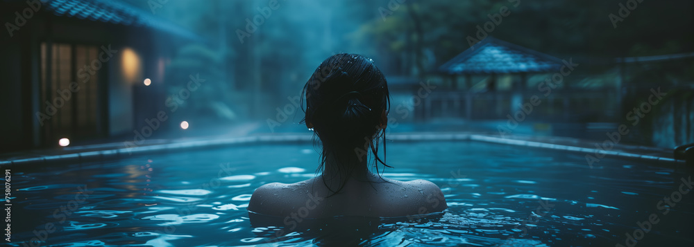 Onsen ryokan, or a traditional classic Japanese hot springs. outdoor, Wide format. Generative AI.
Onsen ryokan, or a traditional classic Japanese hot springs. outdoor, Wide format. Generative AI.