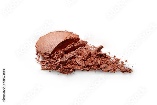 Makeup crumble on white background