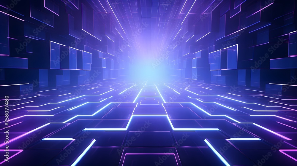 3d rendering of purple and blue abstract geometric background. Scene for advertising, technology, showcase, banner, game, sport, cosmetic, business, metaverse. Sci-Fi Illustration. Product display 3d rendering of purple and blue abstract geometric background. Scene for advertising, technology, showcase, banner, game, sport, cosmetic, business, metaverse. Sci-Fi Illustration. Product display