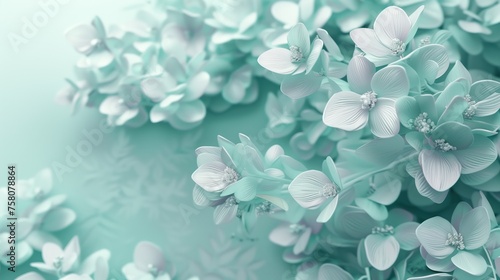 Ethereal Beauty. A Close-Up of Delicate  Crystal-Like Flowers Glistening Under Soft  Ambient Light