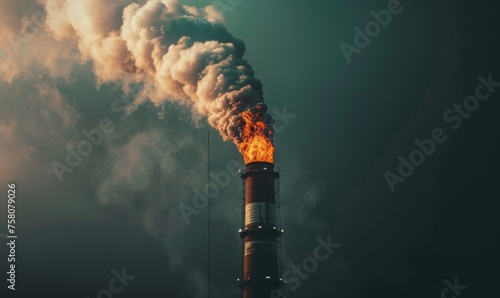 Thick CO2 smoke coming out of an industrial chimney showing the effects of carbon dioxide emissions