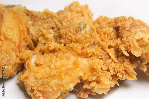 close up of fried chicken texture